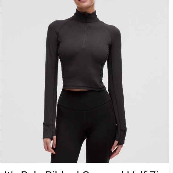 Lululemon It’s Rulu Ribbed Cropped Half Zip - Picture 3 of 3
